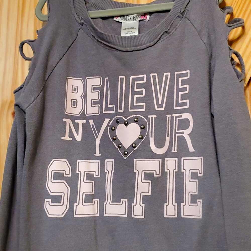 COPY - Girls Grey Distressed Light Weight Sweatshirt